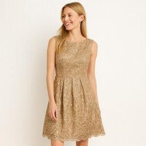 Decode 1.8 Sz 6 Cocktail Party Holiday Sequin New Years Christmas Knee Midi Glam